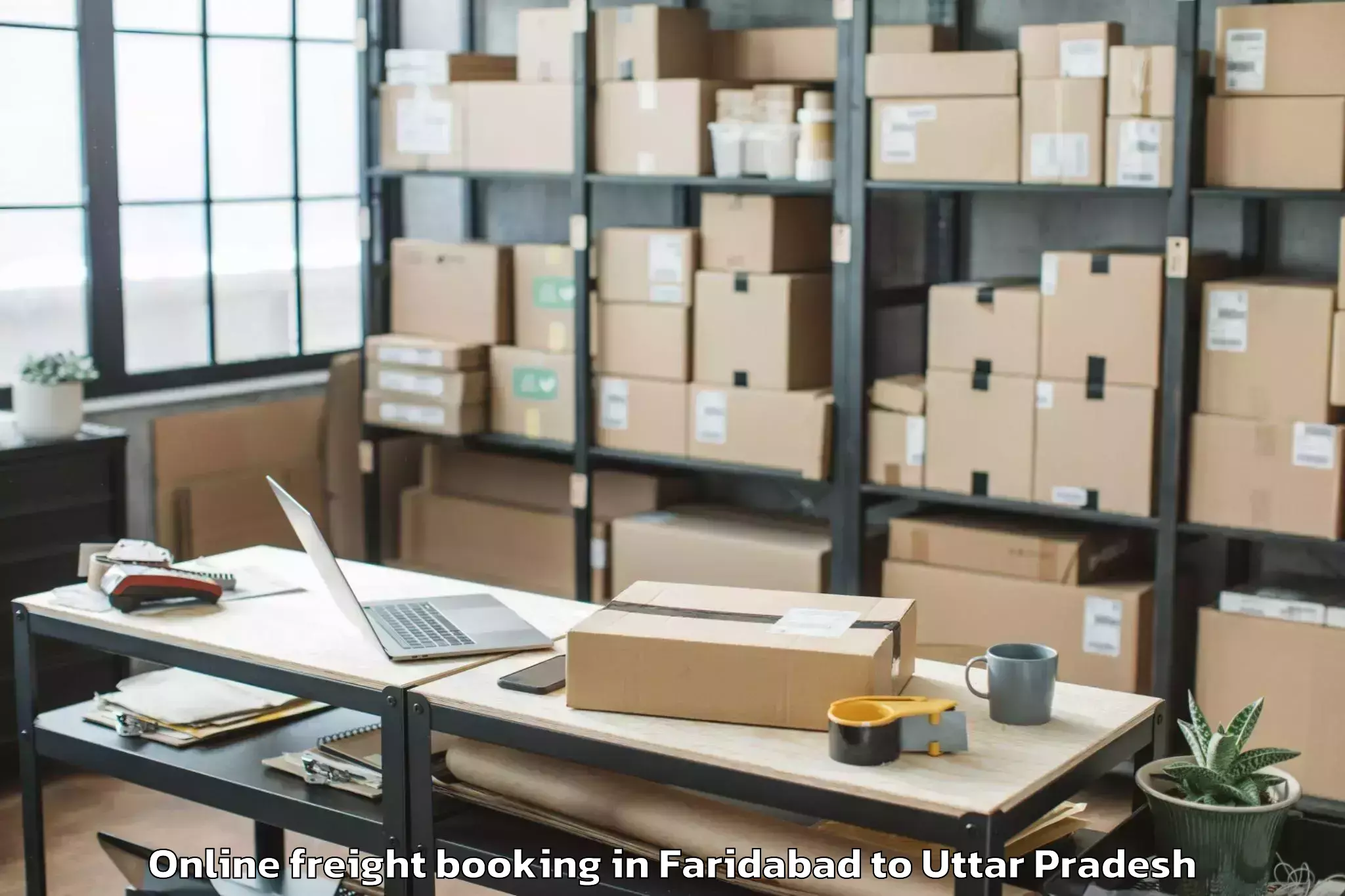 Top Faridabad to Khadda Online Freight Booking Available